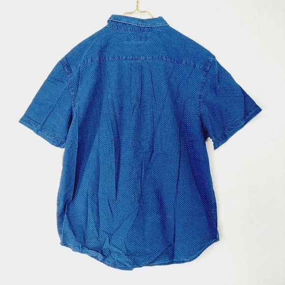 NEW Old Navy Men's Slim Short Sleeve Blue 100% Cotton Button Down Shirt P2396 - Picture 8 of 9